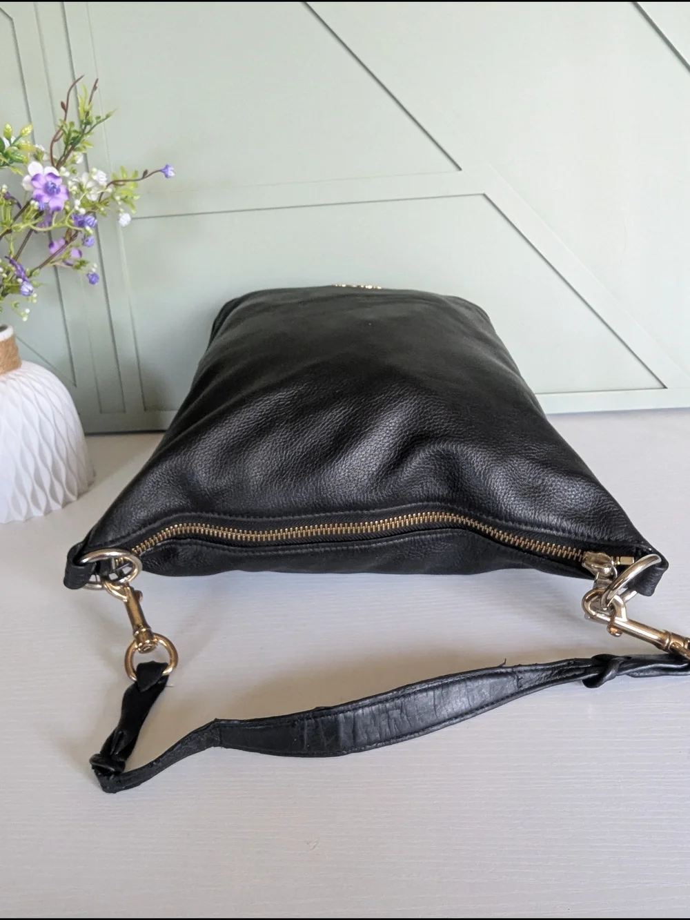 Coach Black Leather Hobo Bag